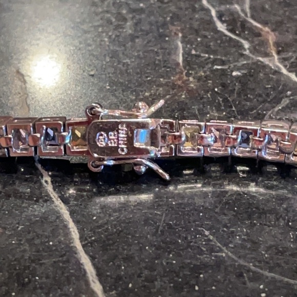 8ct created rainbow sapphire tennis bracelet - Picture 6 of 11